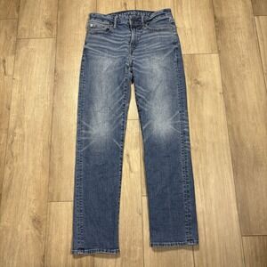 American Eagle Jeans Mens 30x32 Blue Slim Straight Airflex‎ Denim Stretch Pants